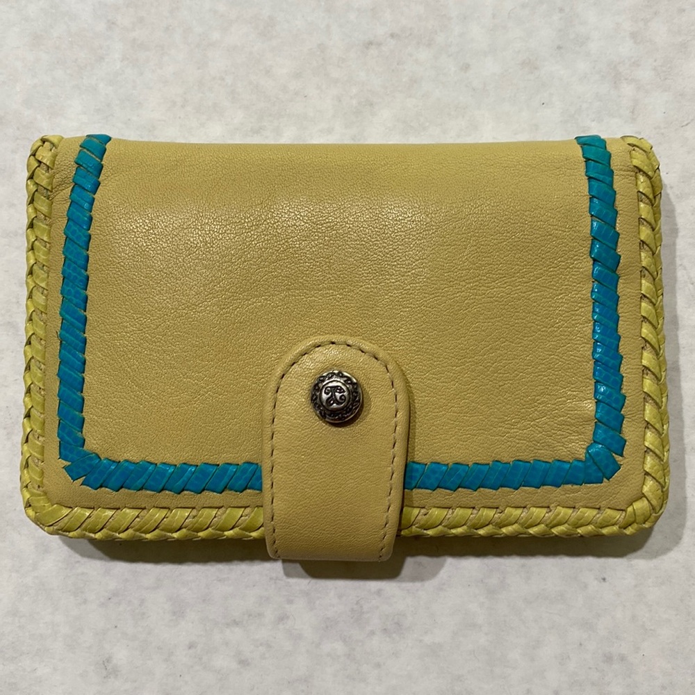 BRIGHTON Small Yellow Leather Bifold Wallet